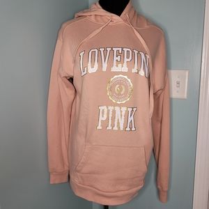 PINK Victoria's Secret Hoodie LOVE PINK University New York Gold Foil Women's XS